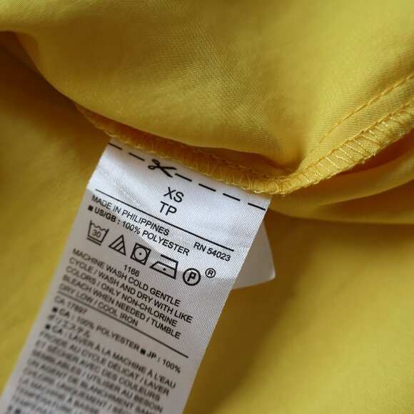 BANANA REPUBLIC Size 0 XS Black Yellow Skirt Blouse Set Career Pencil Office - Picture 8 of 11